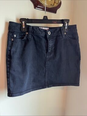 BDG Black Denim Mini Skirt with Pockets